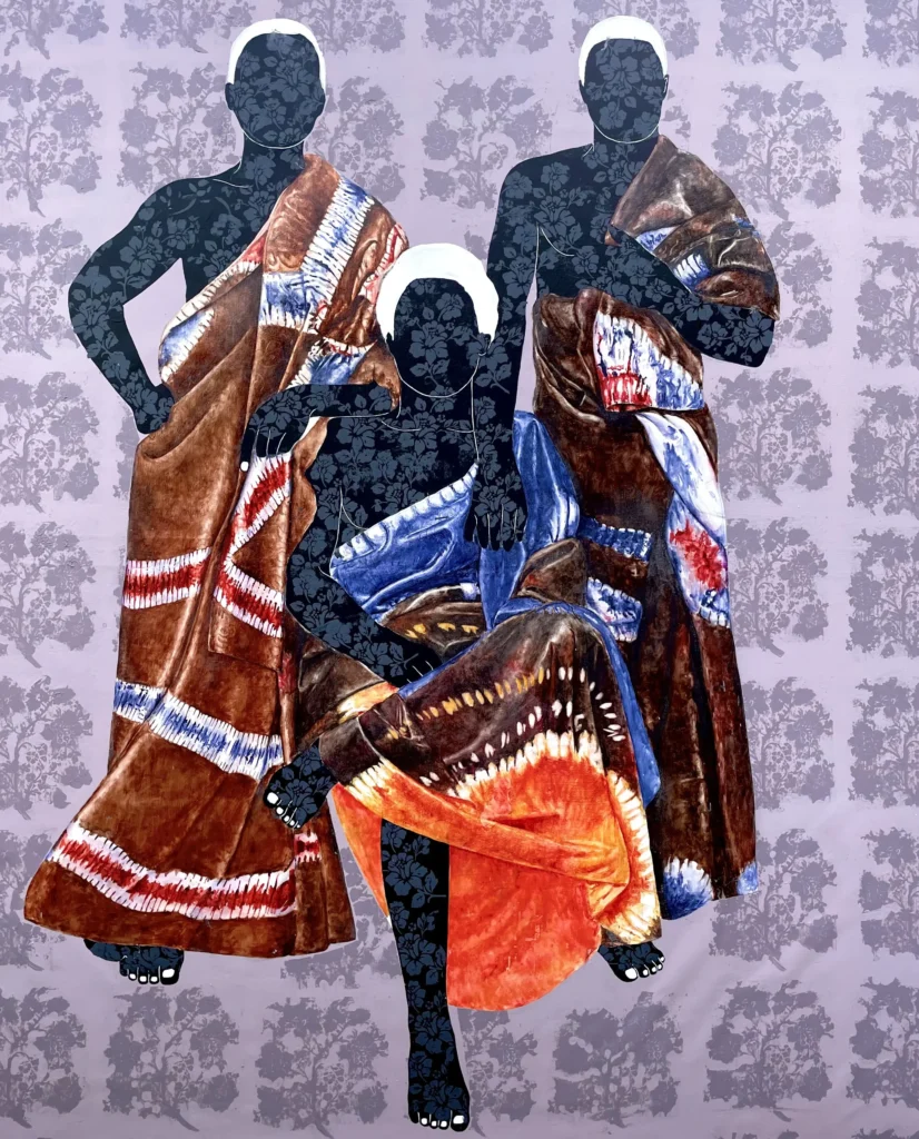 Victor Olaoye_Gathering-of-brothers-Acrylique et technique mixte sur toile182 x 154 cm
