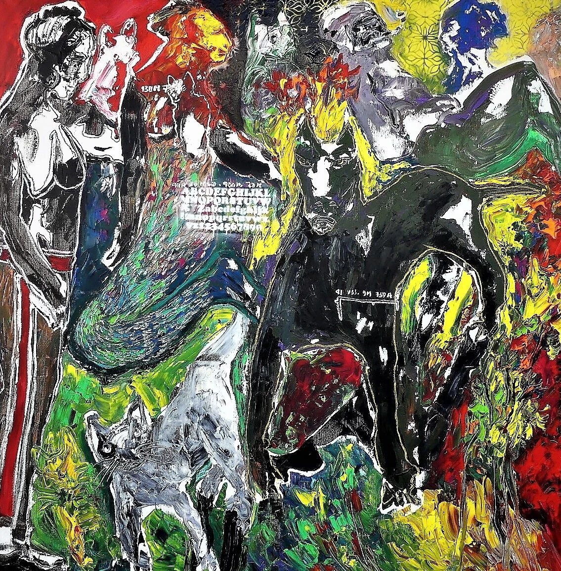 Soly Cissé, Sans titre-acrylique sur toile-190 x 190 cm